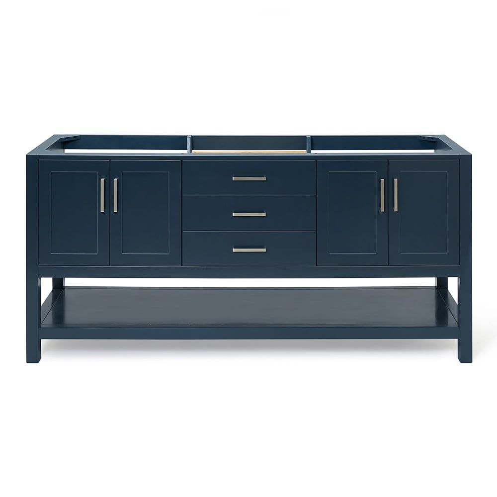 Magnolia 72" Midnight Blue Double Freestanding Vanity Cabinet