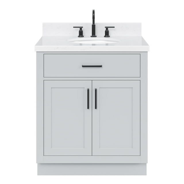 Hepburn 30" Gray Hardwood Freestanding Single Basin Vanity