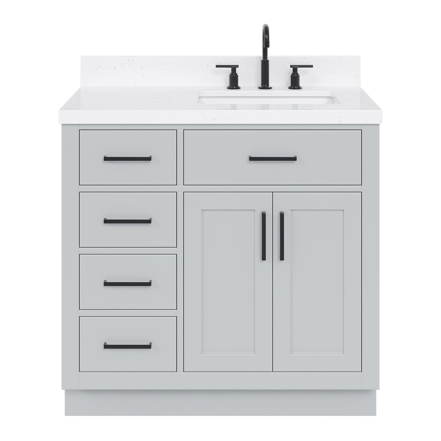 Hepburn 36" Gray Hardwood Freestanding Single Vanity Set