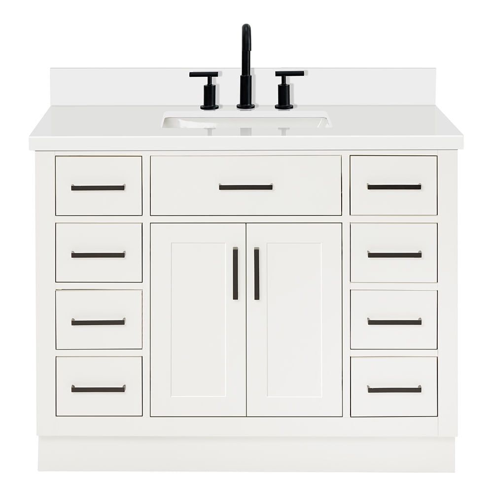 Hepburn 43" White Hardwood Freestanding Single Vanity Set