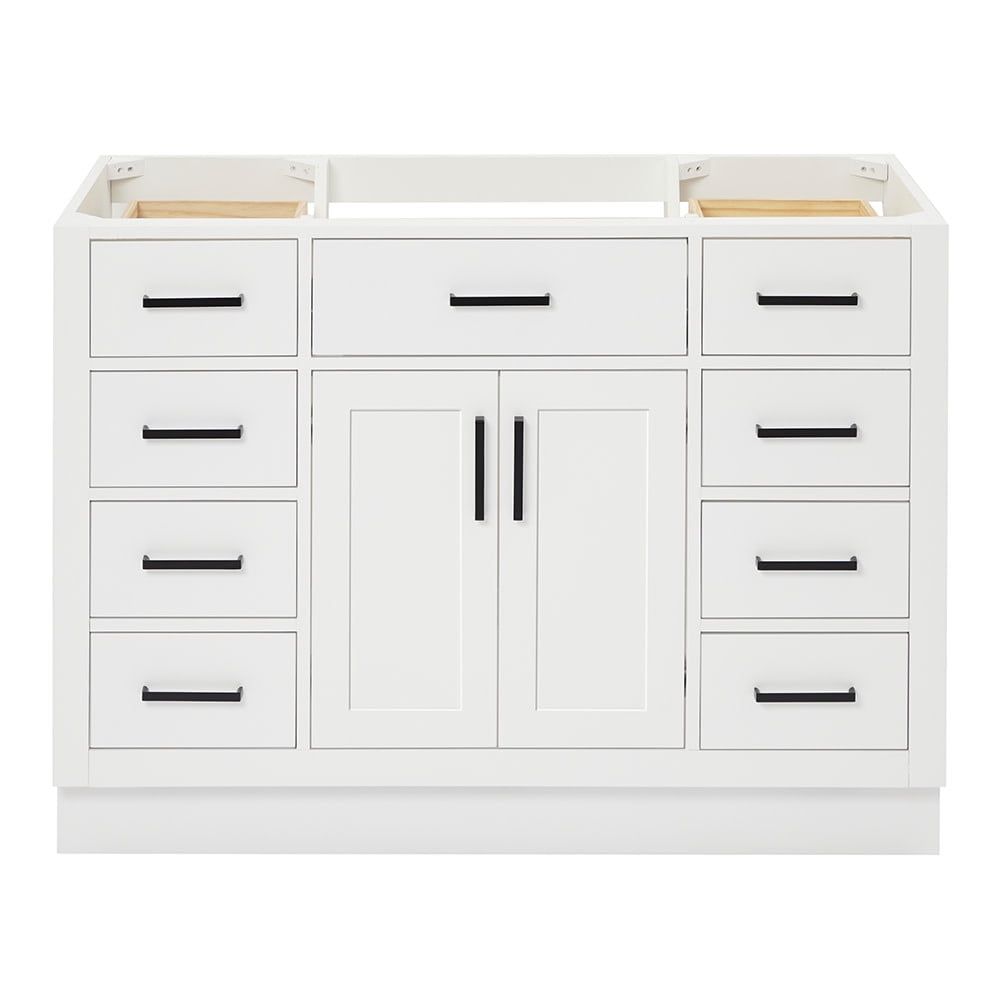 White 48'' Single Freestanding Hardwood Bathroom Vanity Base