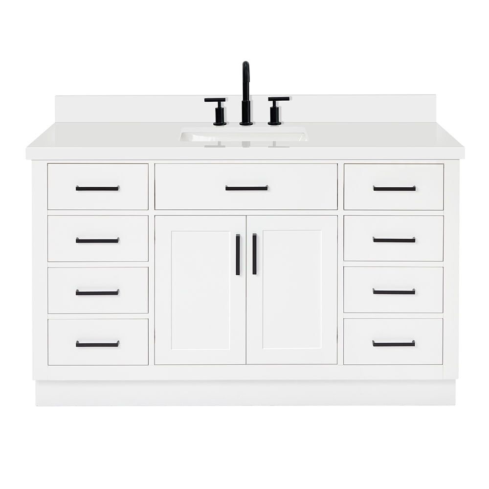 Hepburn 55" White Freestanding Single Basin Vanity Set