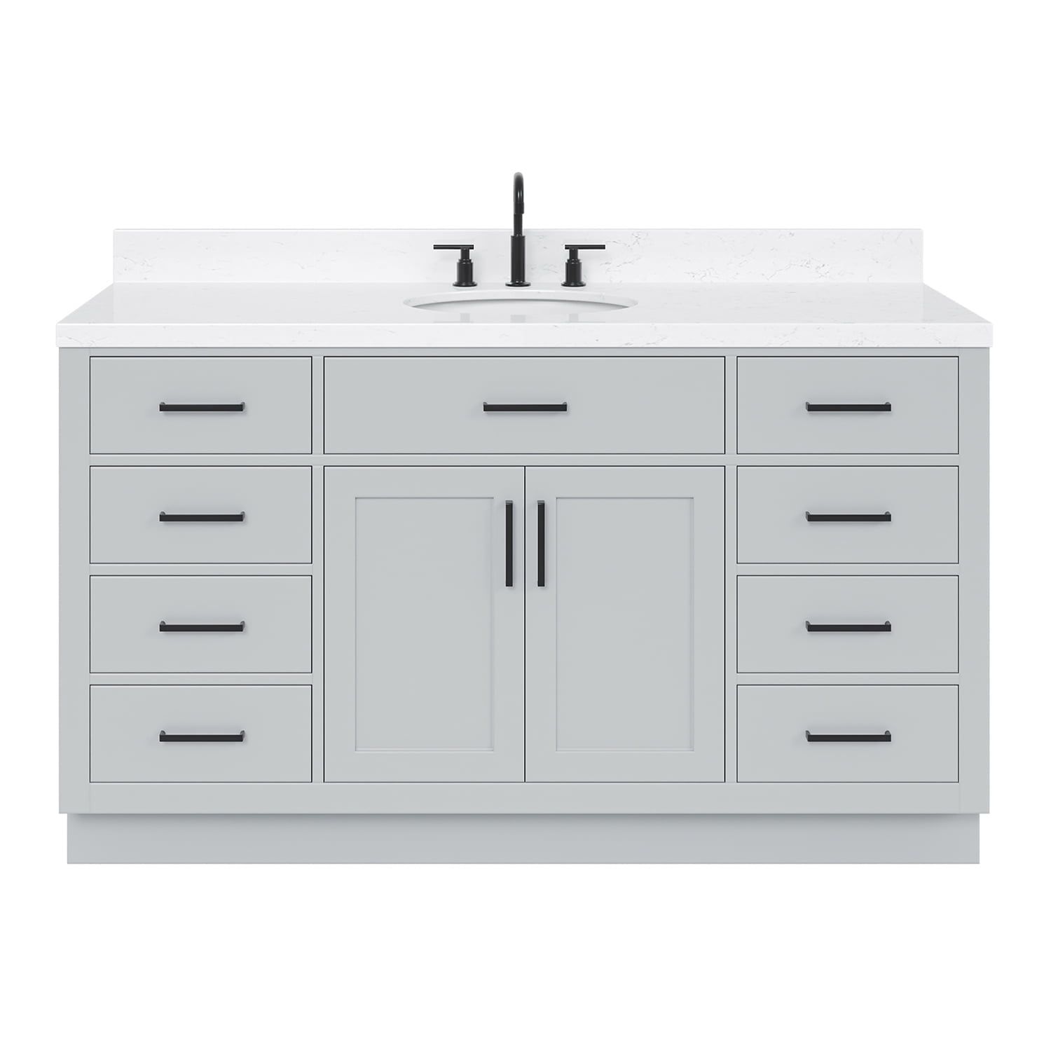 Hepburn 60" Gray Freestanding Single Basin Vanity Set