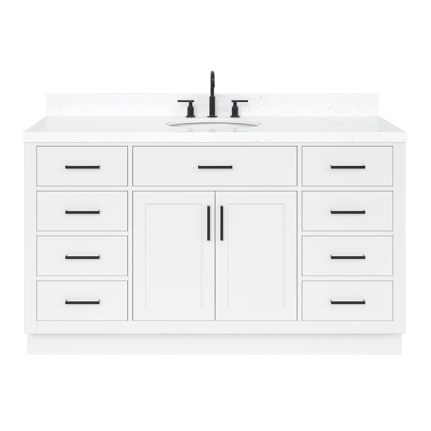 Hepburn 60" White Freestanding Single Basin Vanity Set