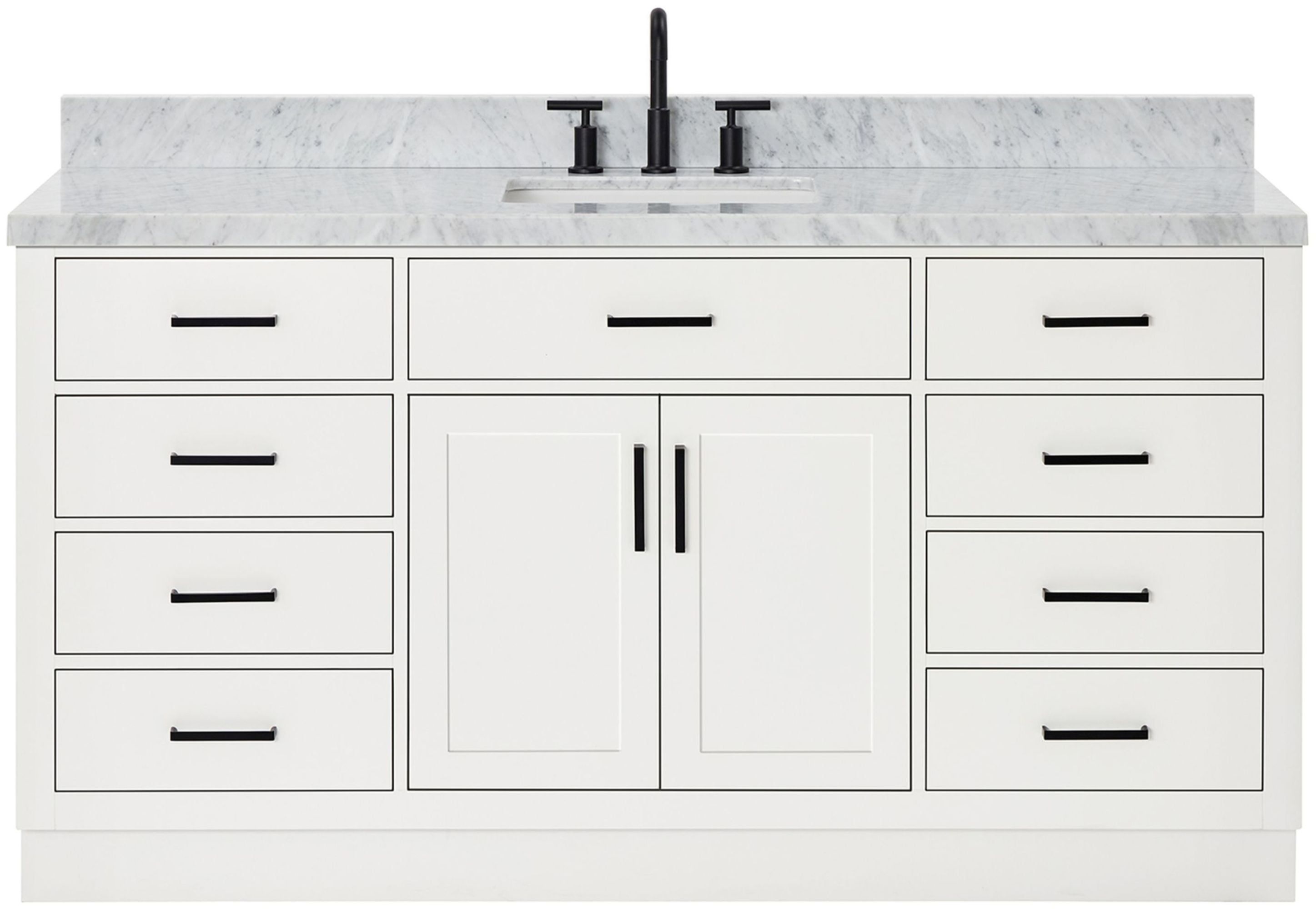 Hepburn 67" White Marble Top Freestanding Single Vanity