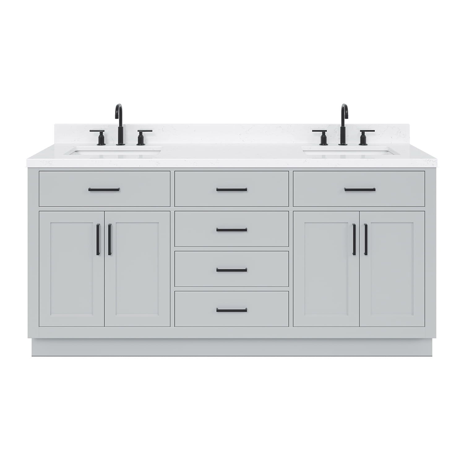 Hepburn 72" Gray Hardwood Double Basin Freestanding Vanity