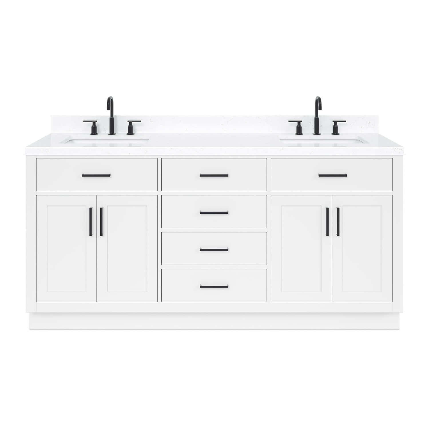 Hepburn 72" White Freestanding Double Basin Vanity Set