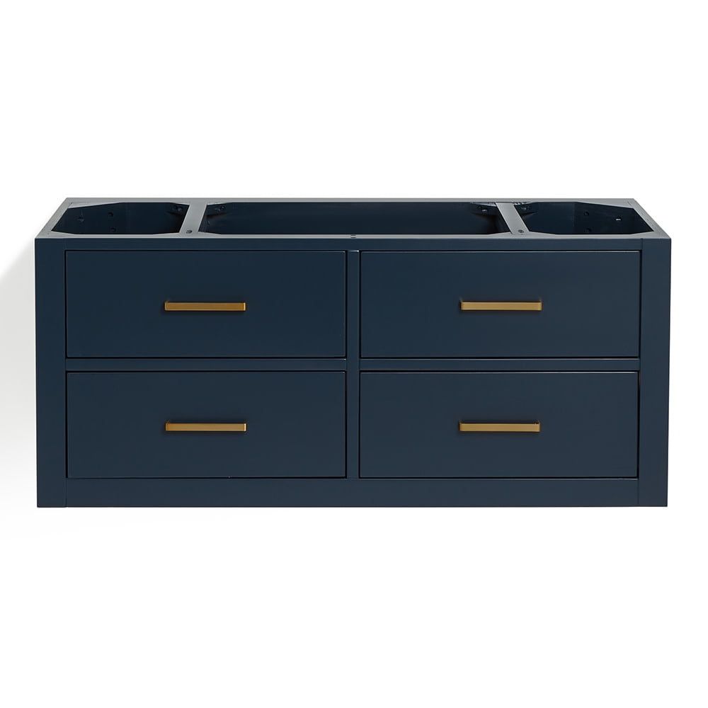 Midnight Blue 42" Single Wall-Mount Vanity with Brass Handles