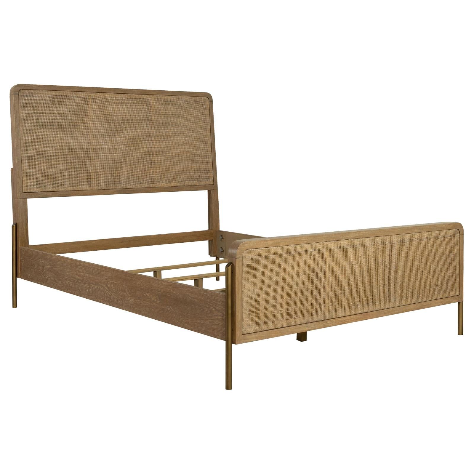 Sand Wash Natural Cane Upholstered King Panel Bed