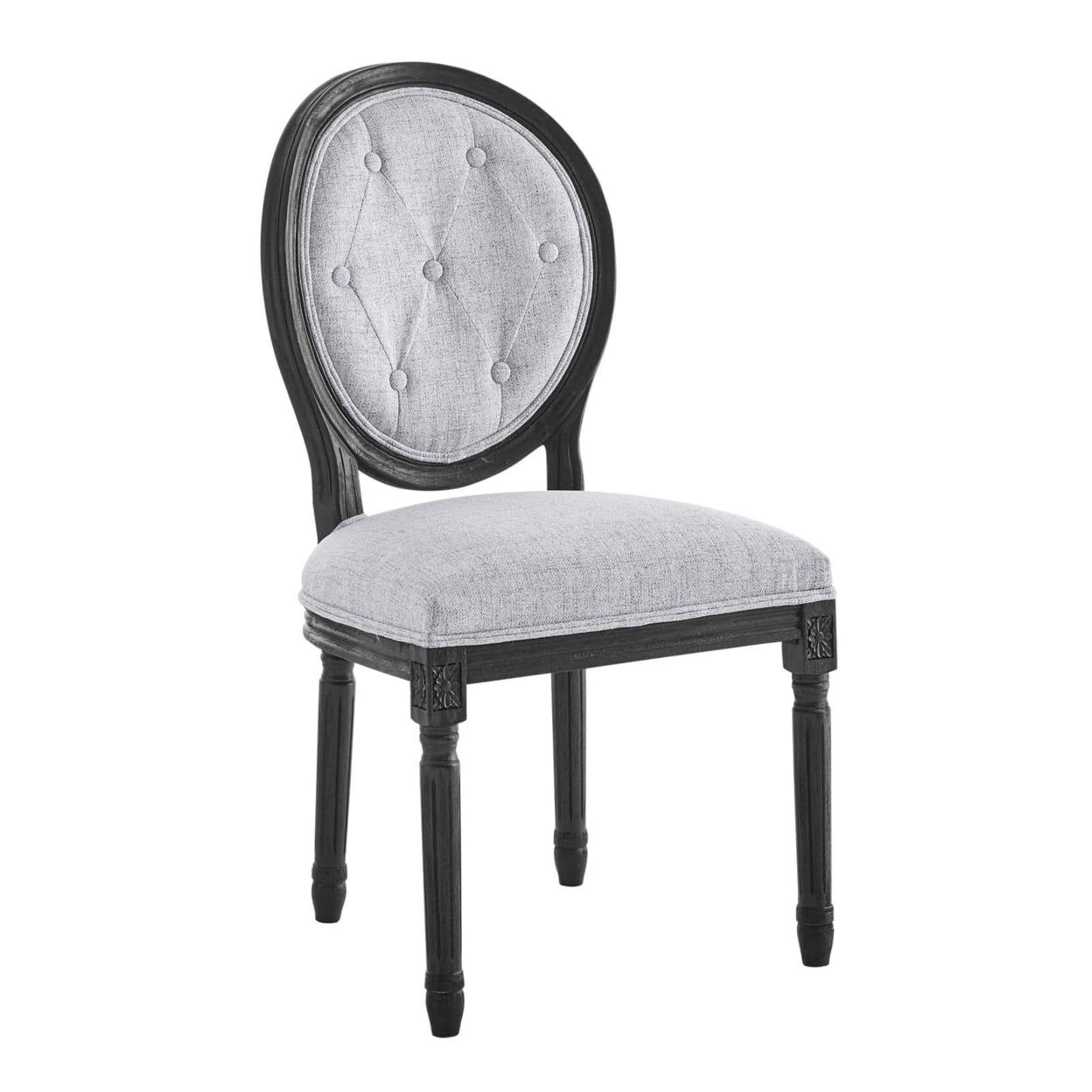 Arise Black and Light Gray Upholstered Velvet Side Chair