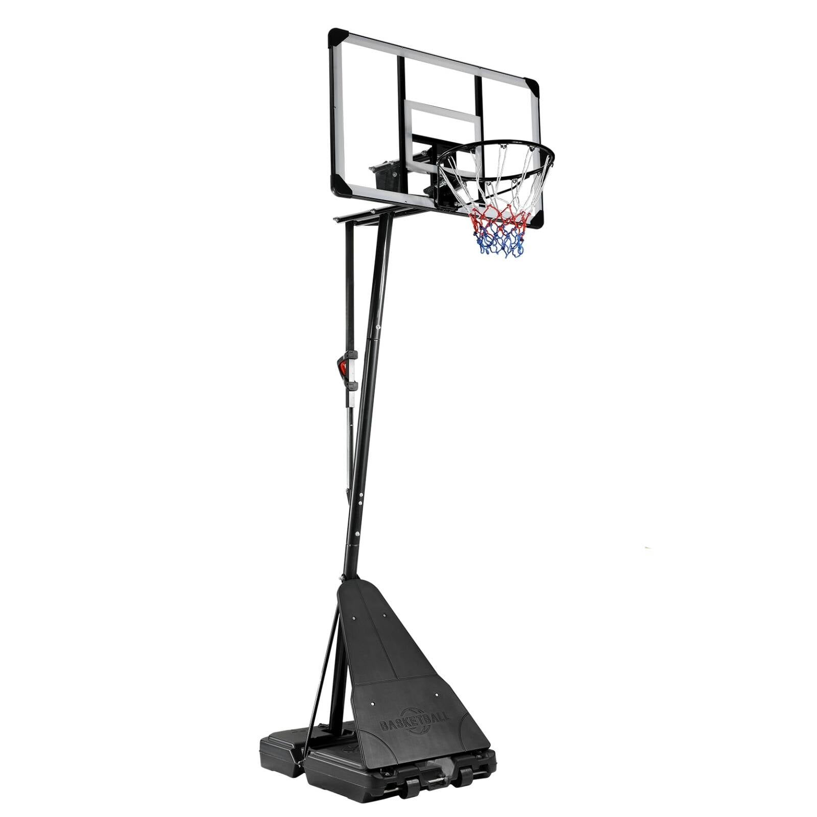 Adjustable 44" Black Polycarbonate Portable Basketball Hoop System