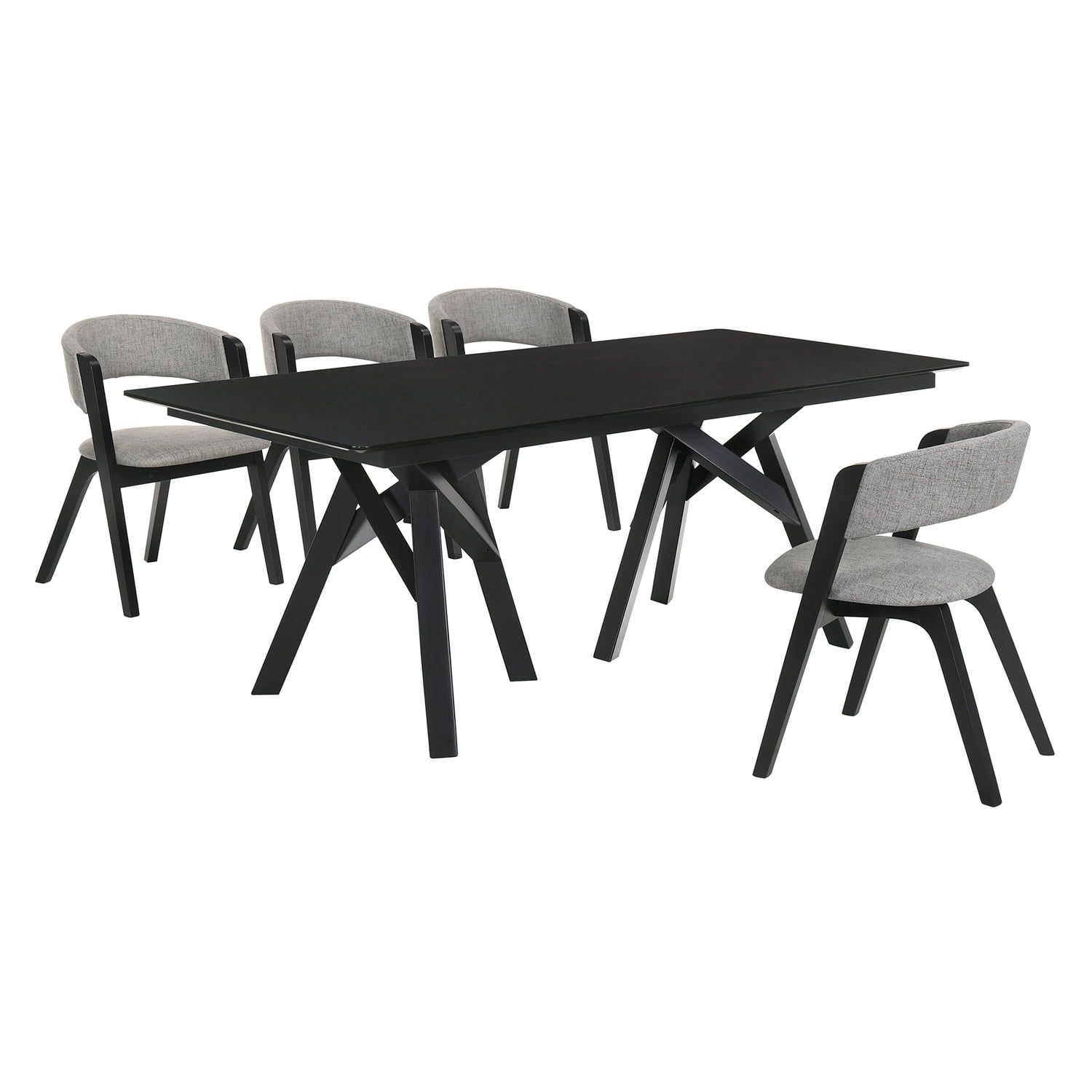 Cortina Rowan Mid-Century Black and Gray 5PC Dining Set