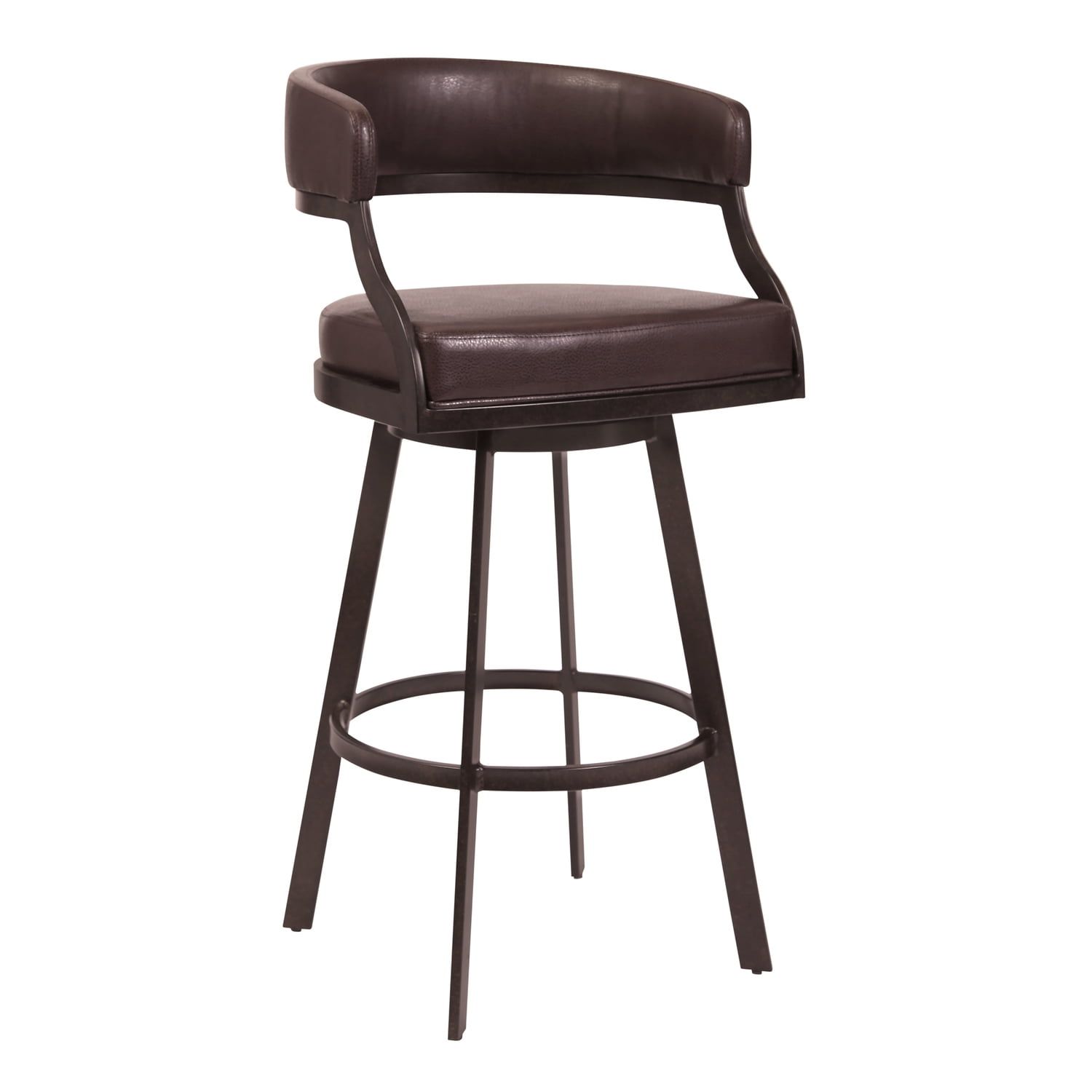 Dione 26" Brown Faux Leather Swivel Counter Stool