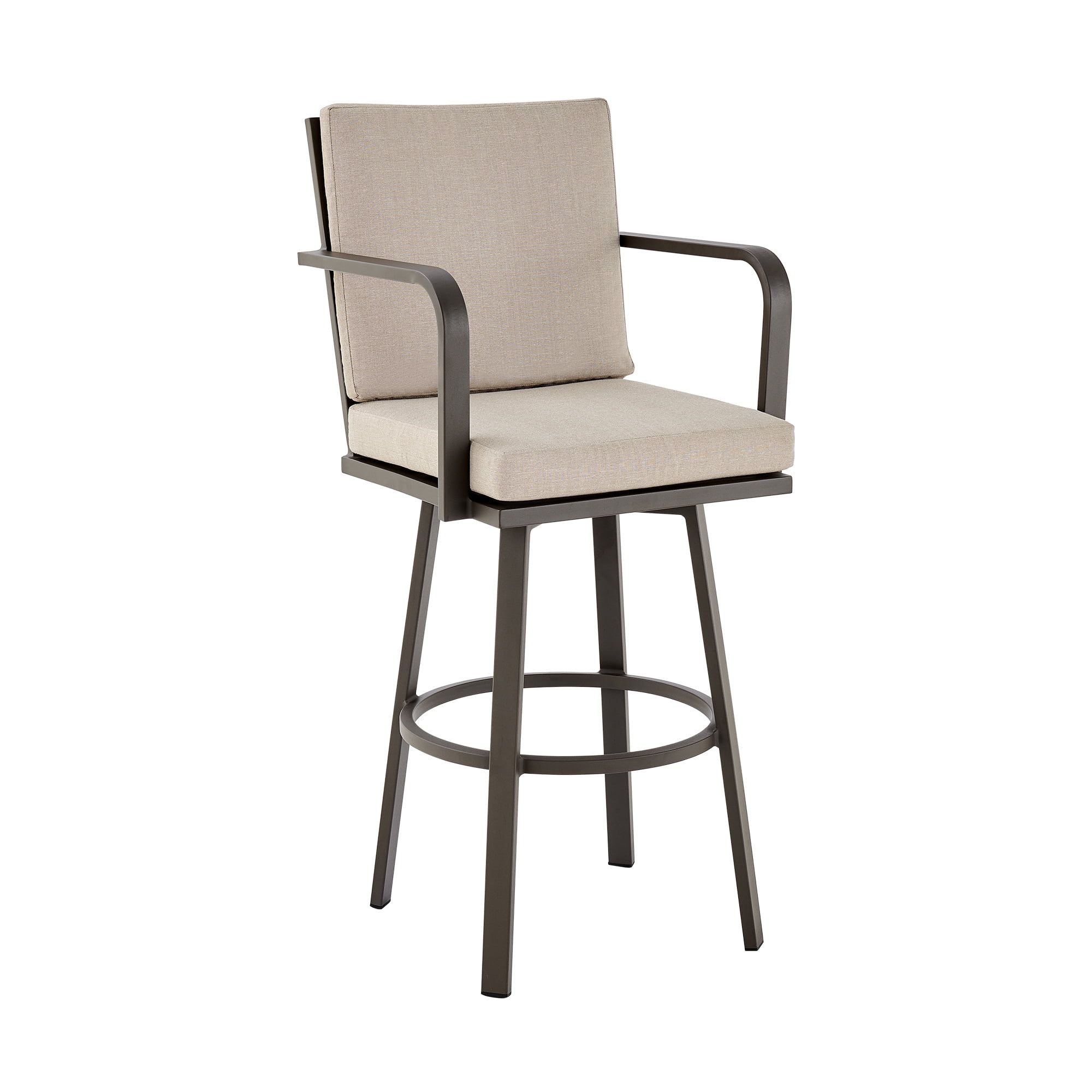 Eucalyptus Wood Outdoor Bar Stool with Cushions