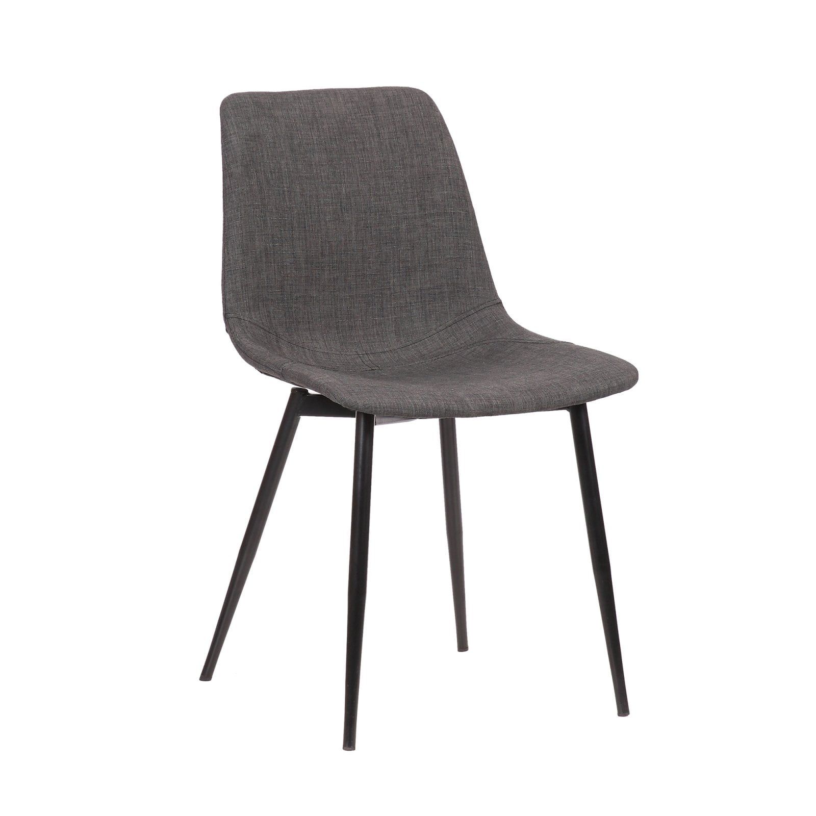 Charcoal Faux Leather Upholstered Side Chair with Metal Legs