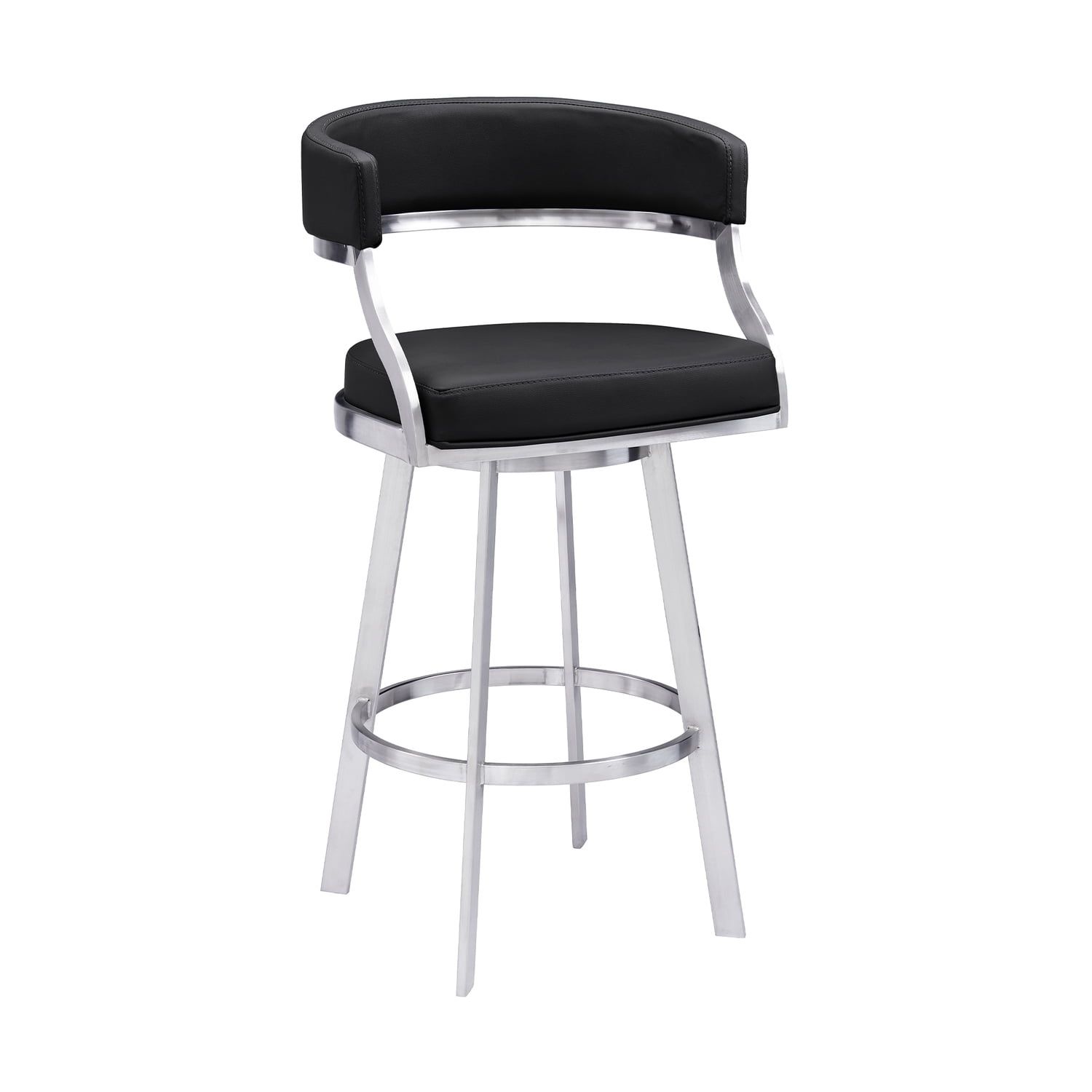 Saturn 30" Contemporary Black Metal Swivel Bar Stool