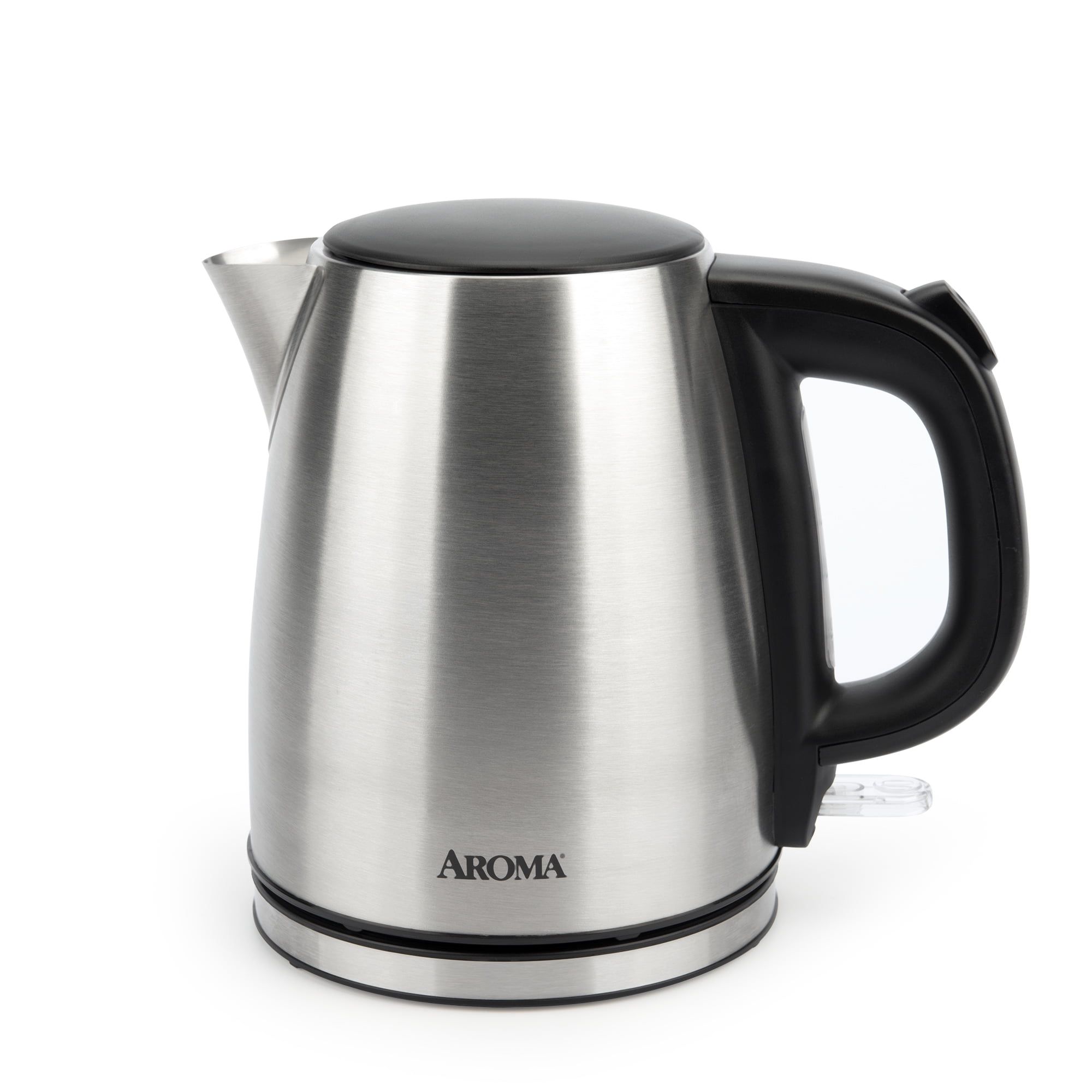 Aroma 1.0-Liter Stainless Steel Electric Kettle with Black Handle