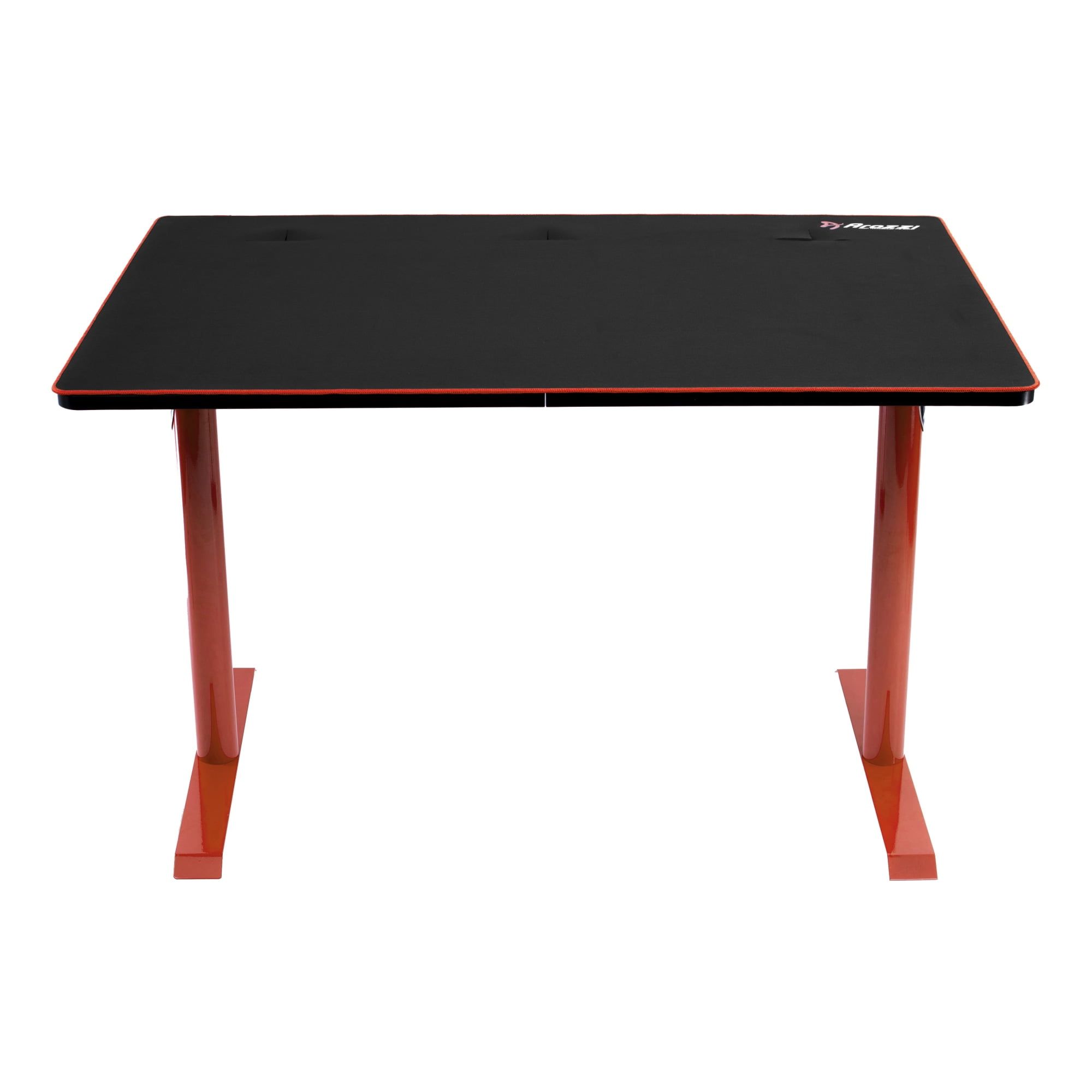 Compact Red & Black Gaming Desk with Full-Surface Mouse Pad