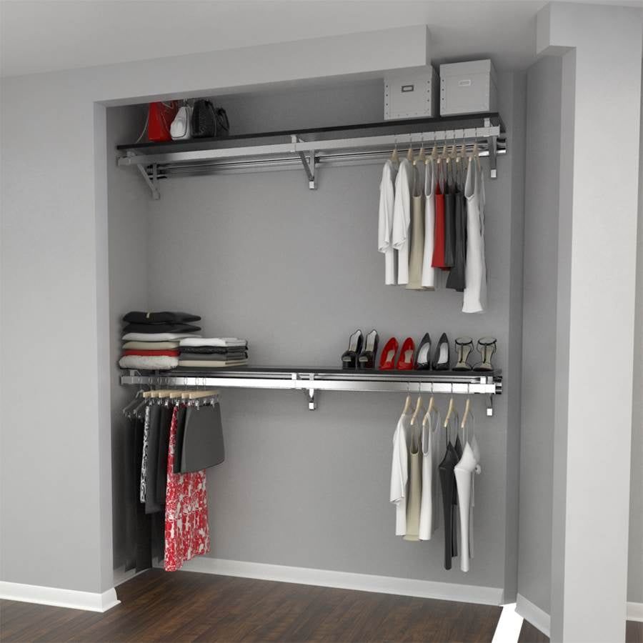 Arrange A Space Double Shelf Double Hang Closet System 48” Espresso