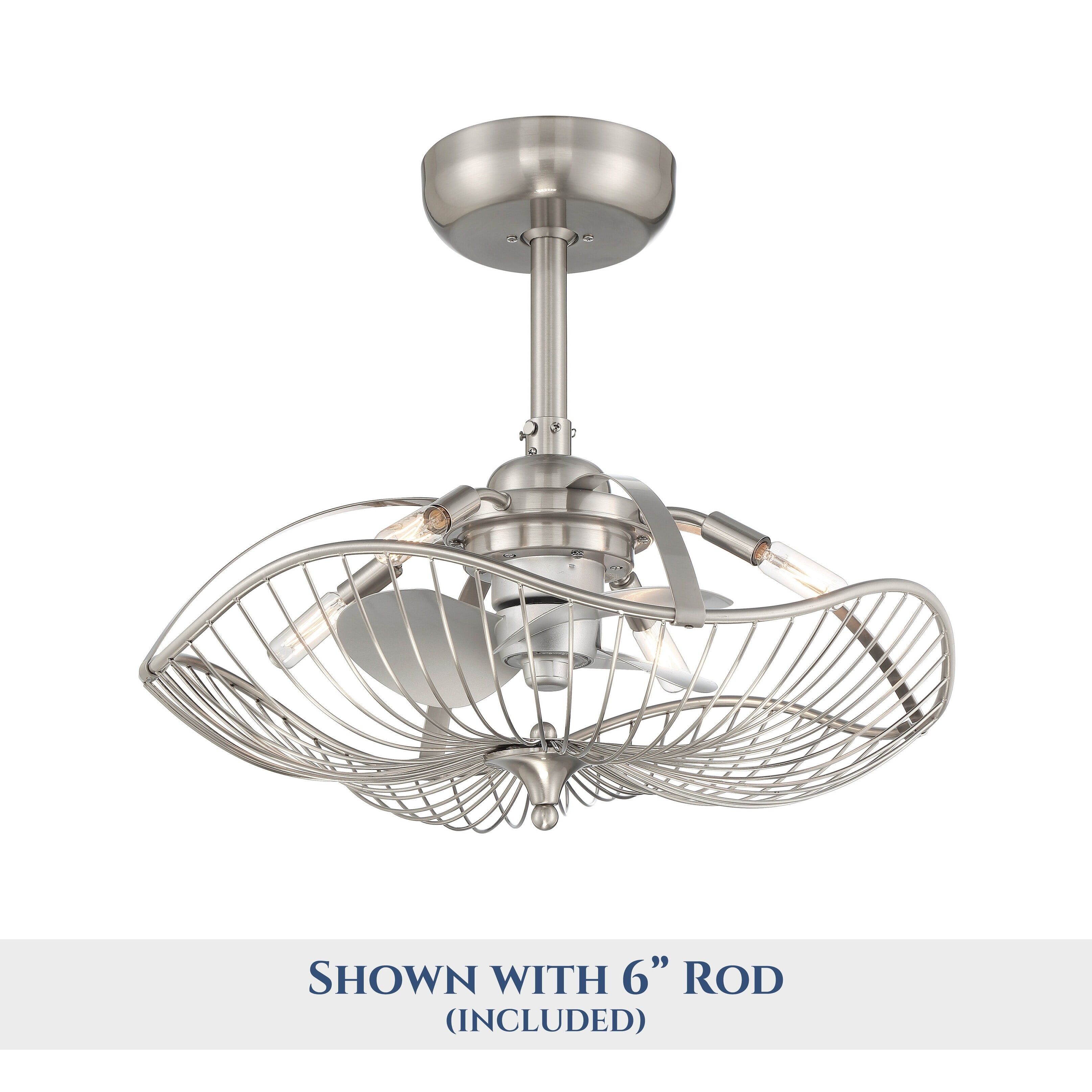 Auri 22" Brushed Nickel Ceiling Fan with Dimmable LED Light and Remote
