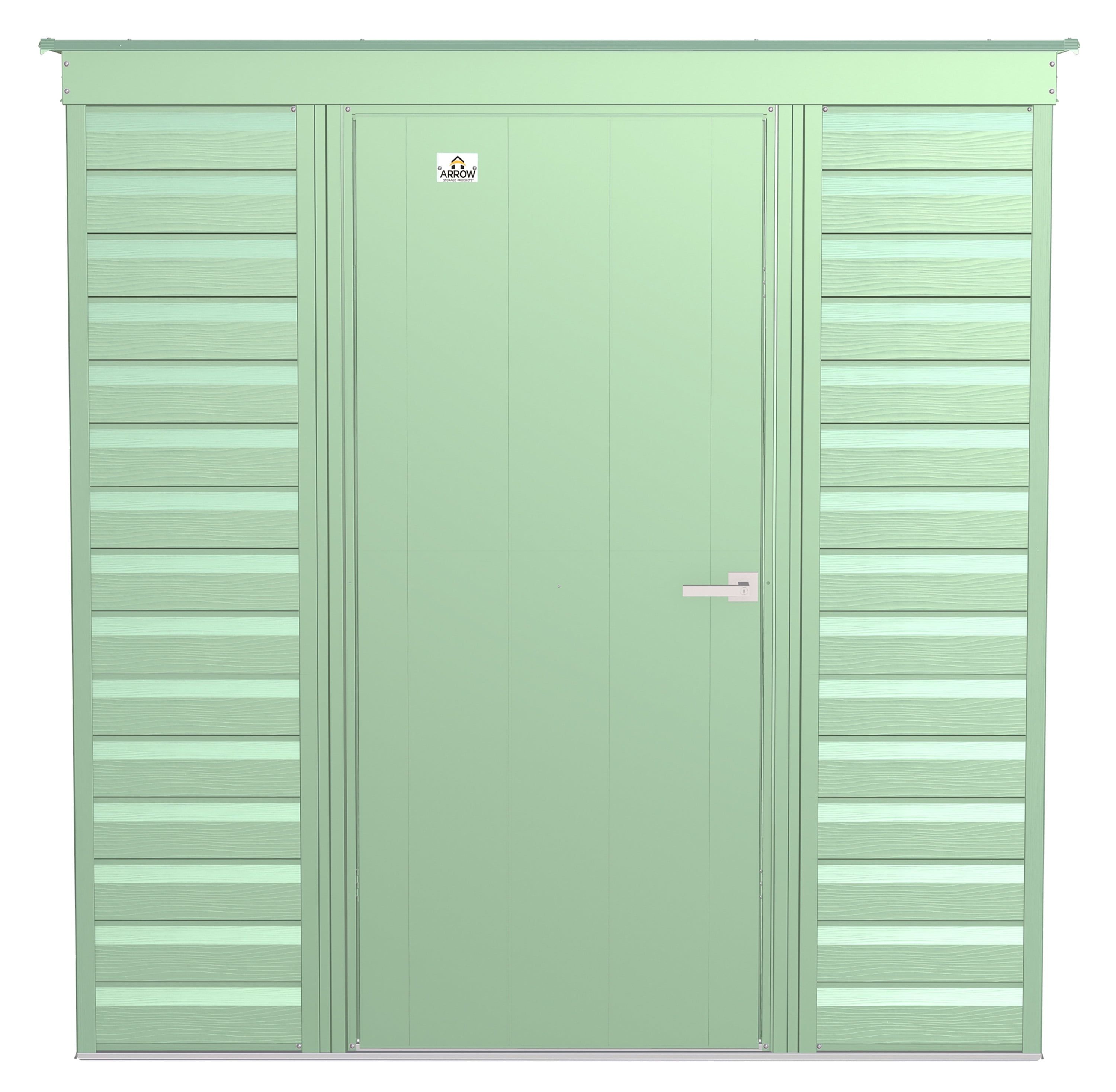 Sage Green 6x4 Galvanized Steel Pent Roof Storage Shed