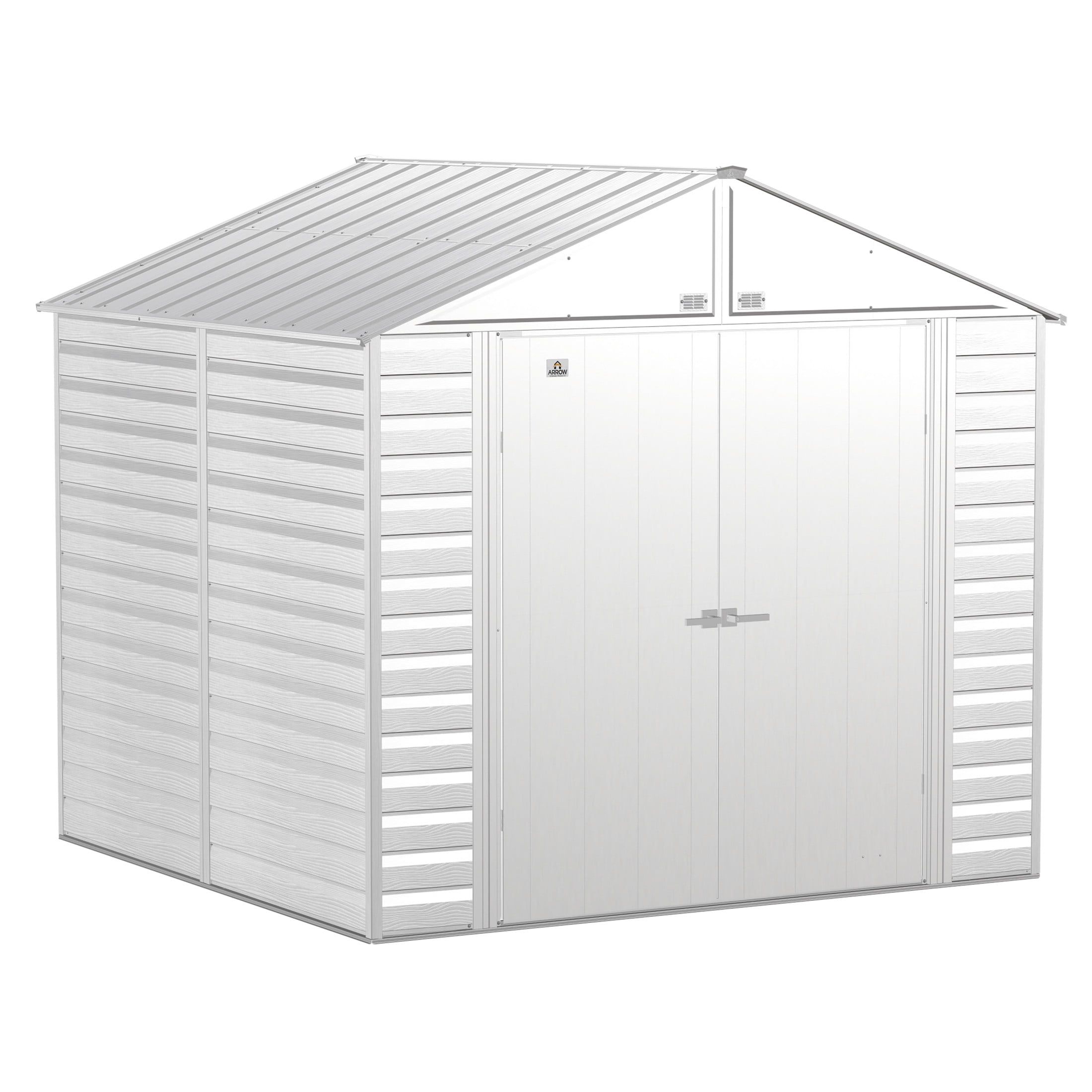 Arrow 8x8 Light Gray Galvanized Steel Storage Shed