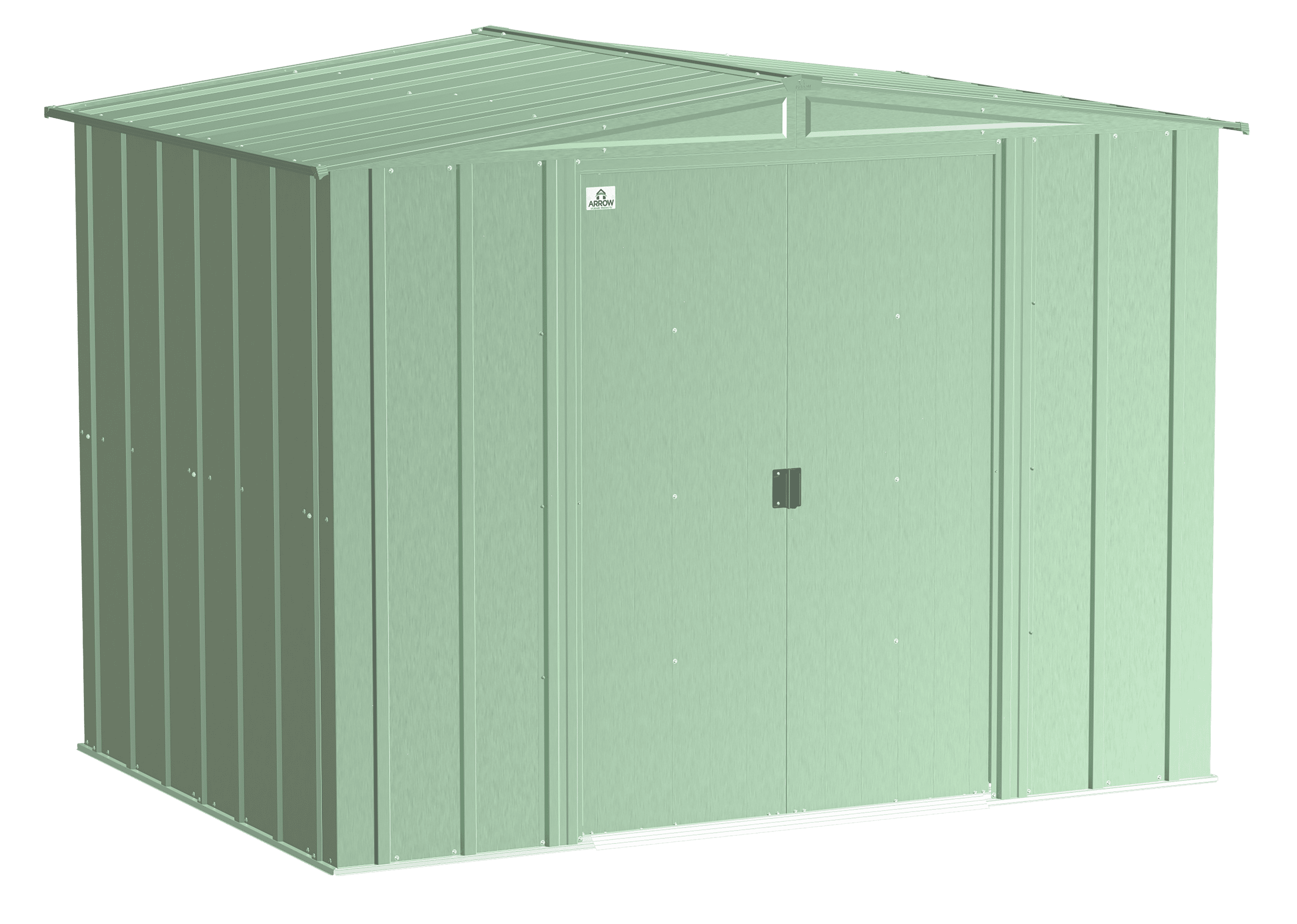 Sage Green 8x6 Galvanized Steel Peak Roof Storage Shed