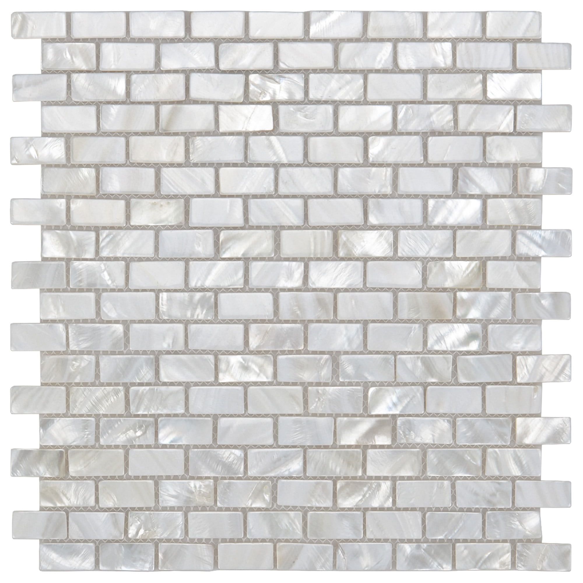 12"x12" White Opal Mother of Pearl Backsplash Tile