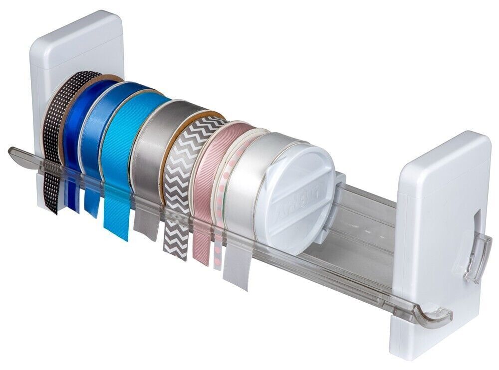 White Plastic Wall-Mounted Ribbon Storage Rack