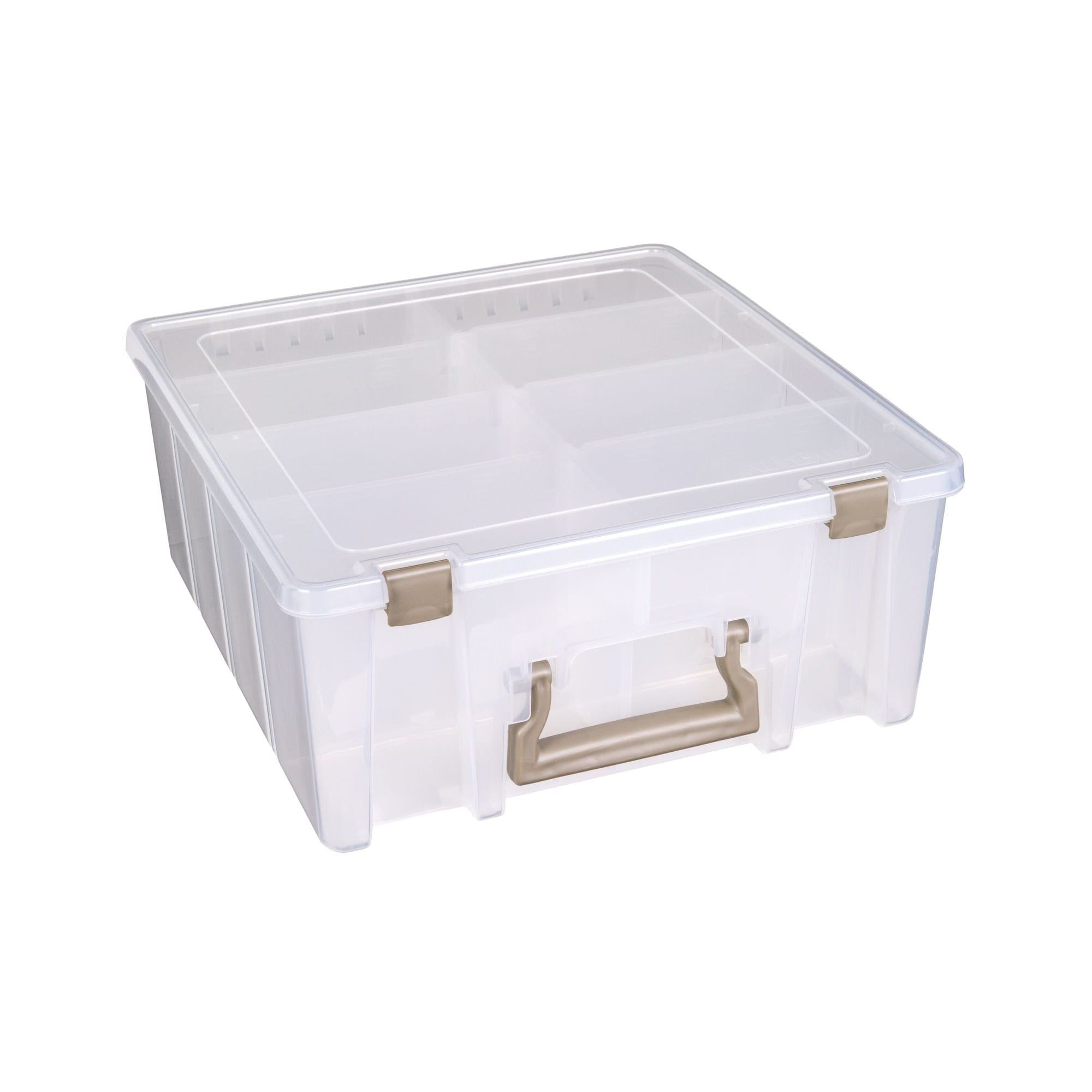 Clear Stackable Plastic Craft Storage Box with Lid