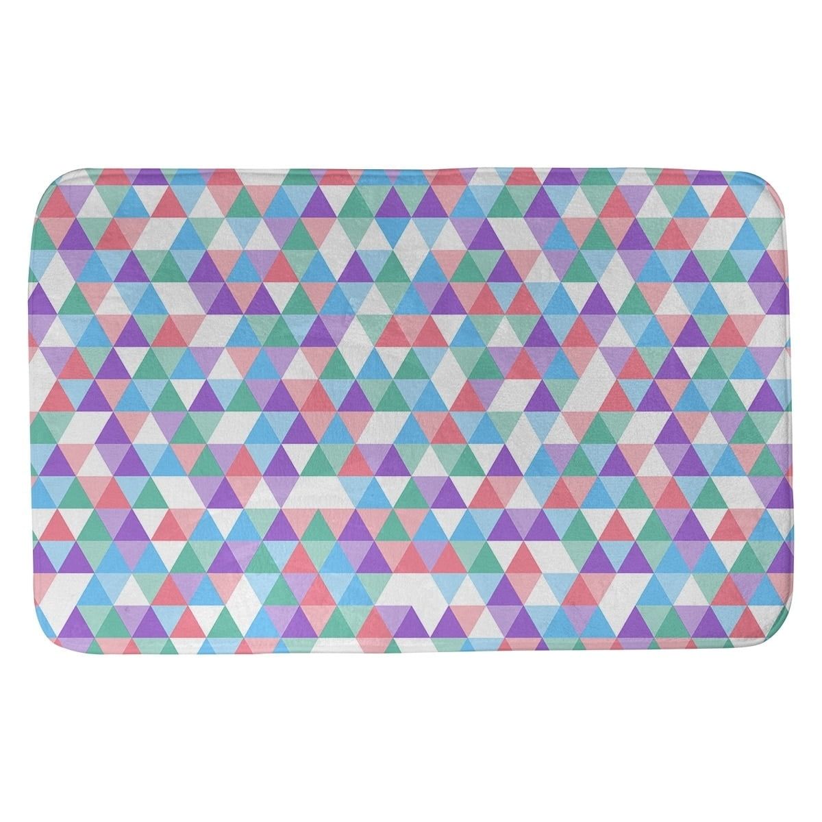 Colorful Geometric Triangle Pattern Microfiber Bath Mat 17 x 24