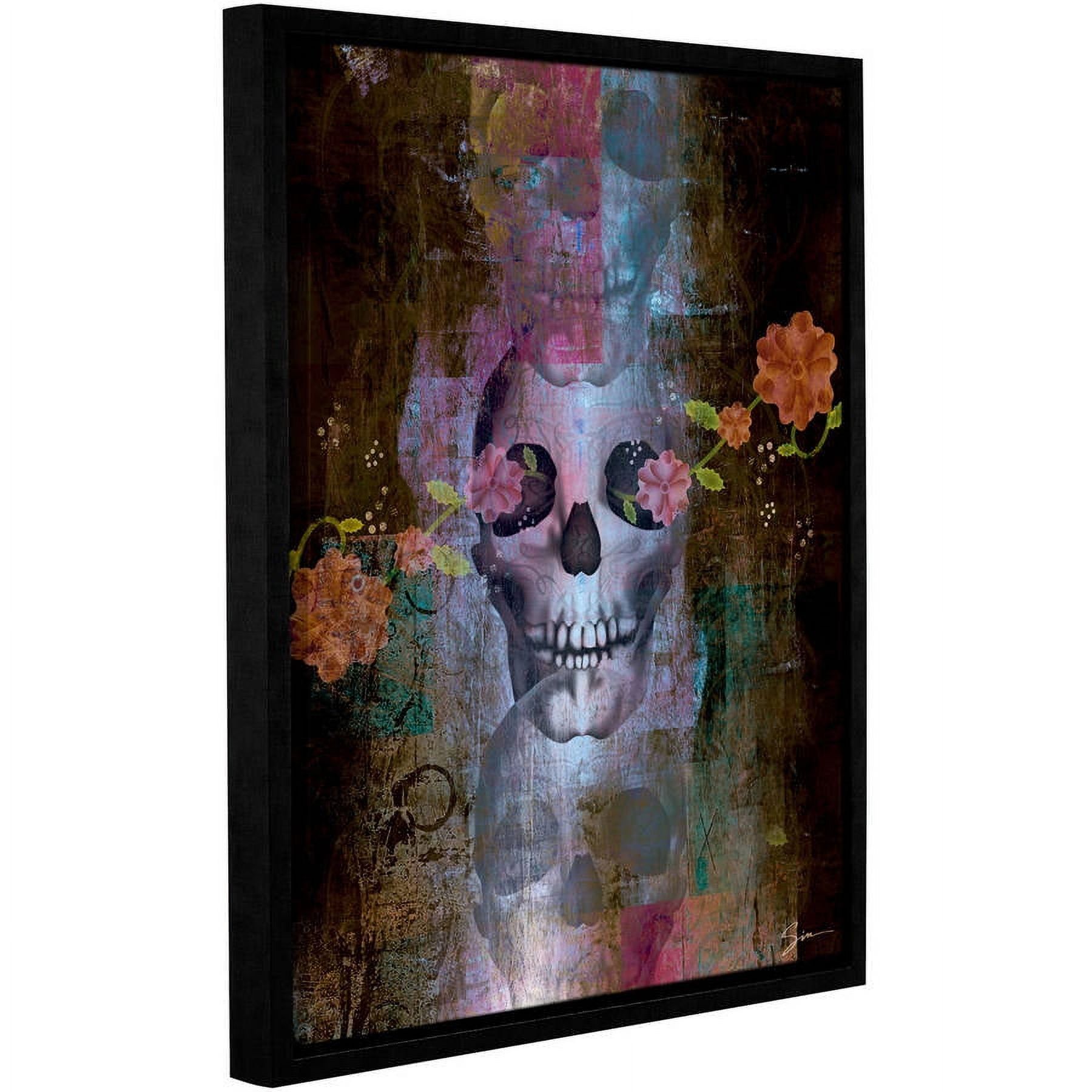 Greg Simanson Skull Abstract Canvas Print with Frame