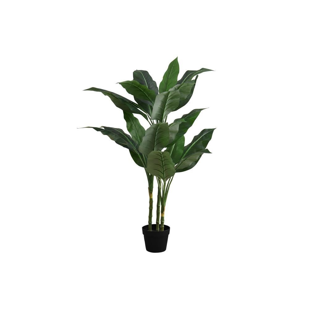 42" Tall Dark Green Silk and Plastic Potted Floor Plant