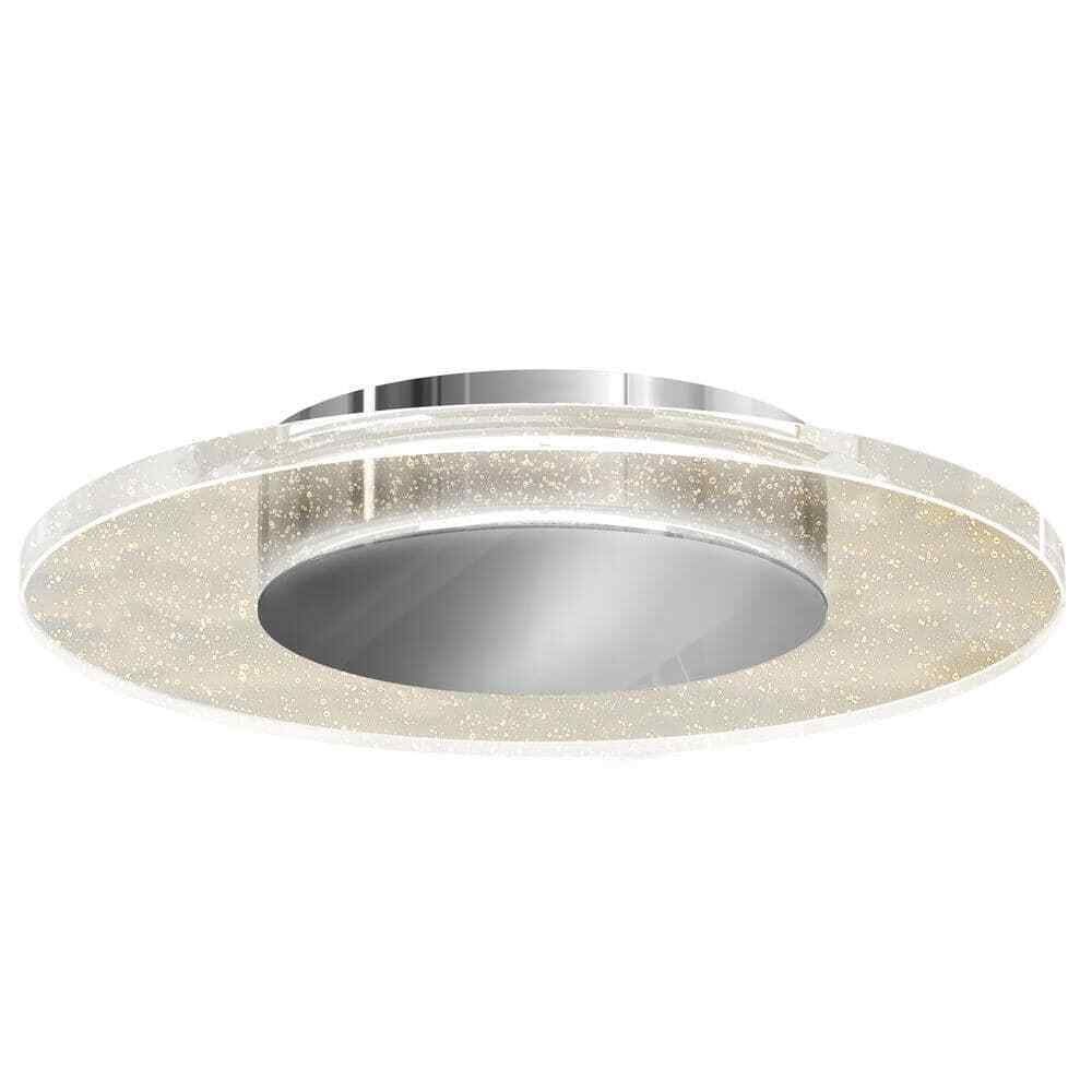 Essence Disk 13" Chrome and Glass LED Flush Mount Ceiling Light