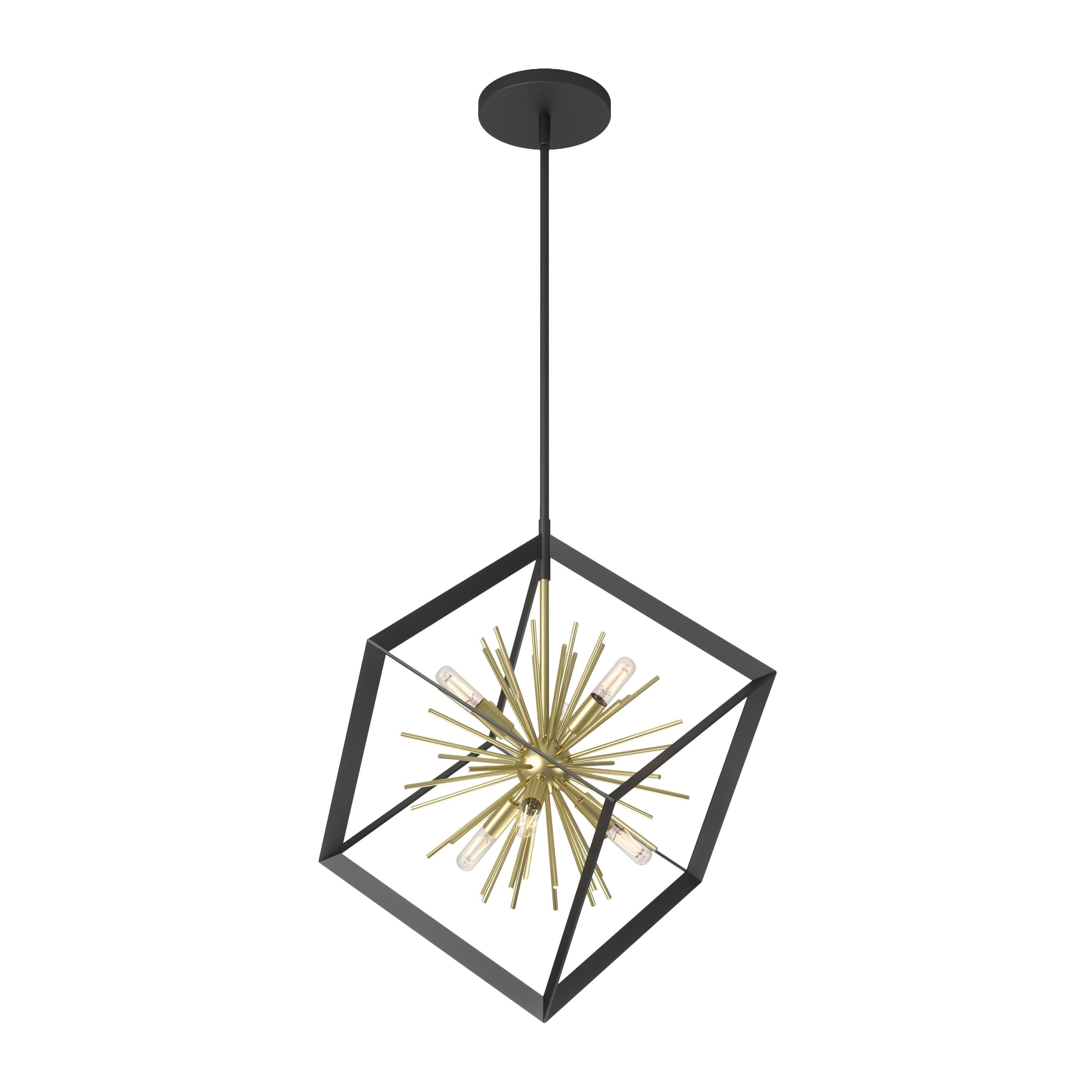 Nebula Black and Gold 6-Light Steel Pendant Light