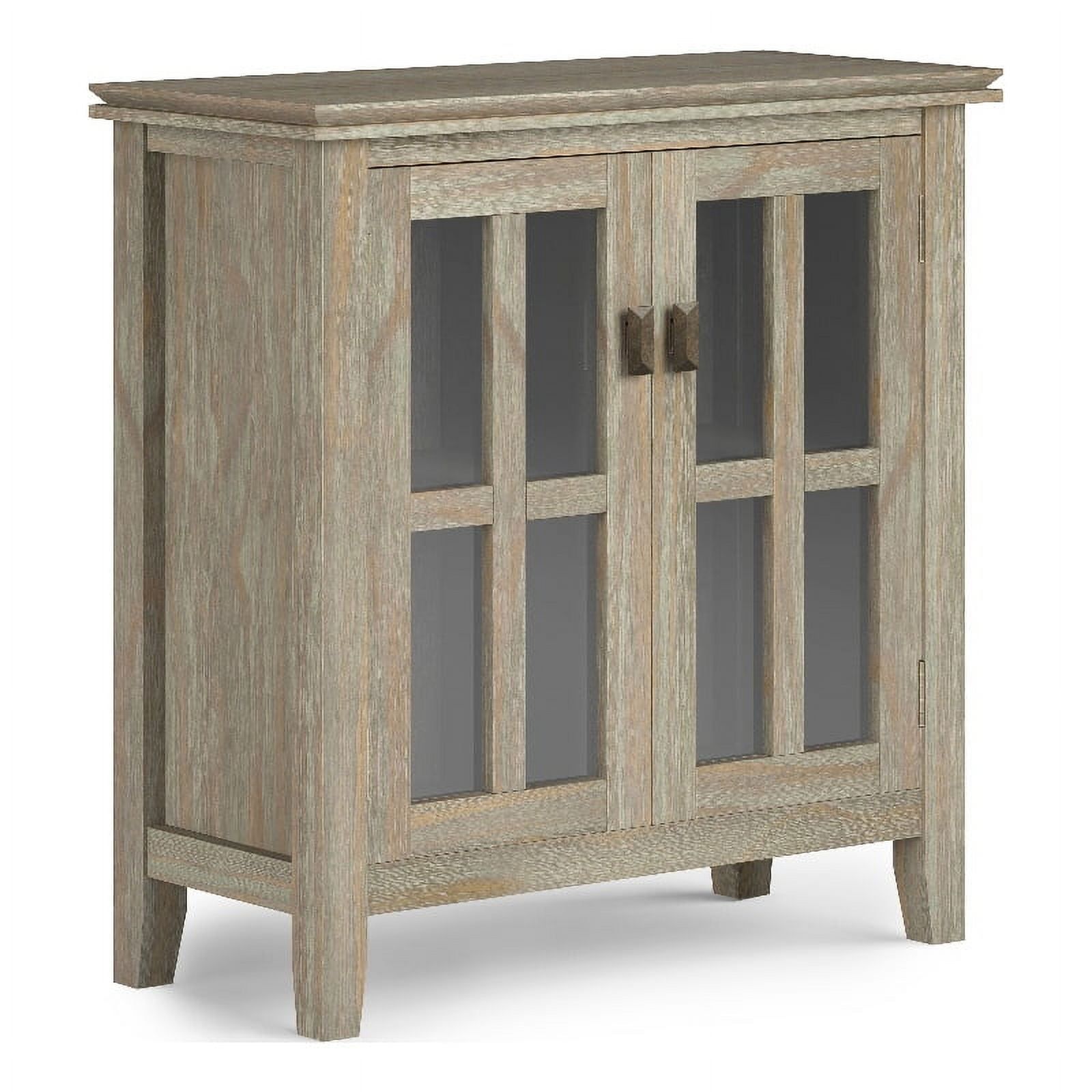 Artisan Handcrafted Solid Wood Low Storage Cabinet in Distressed Grey