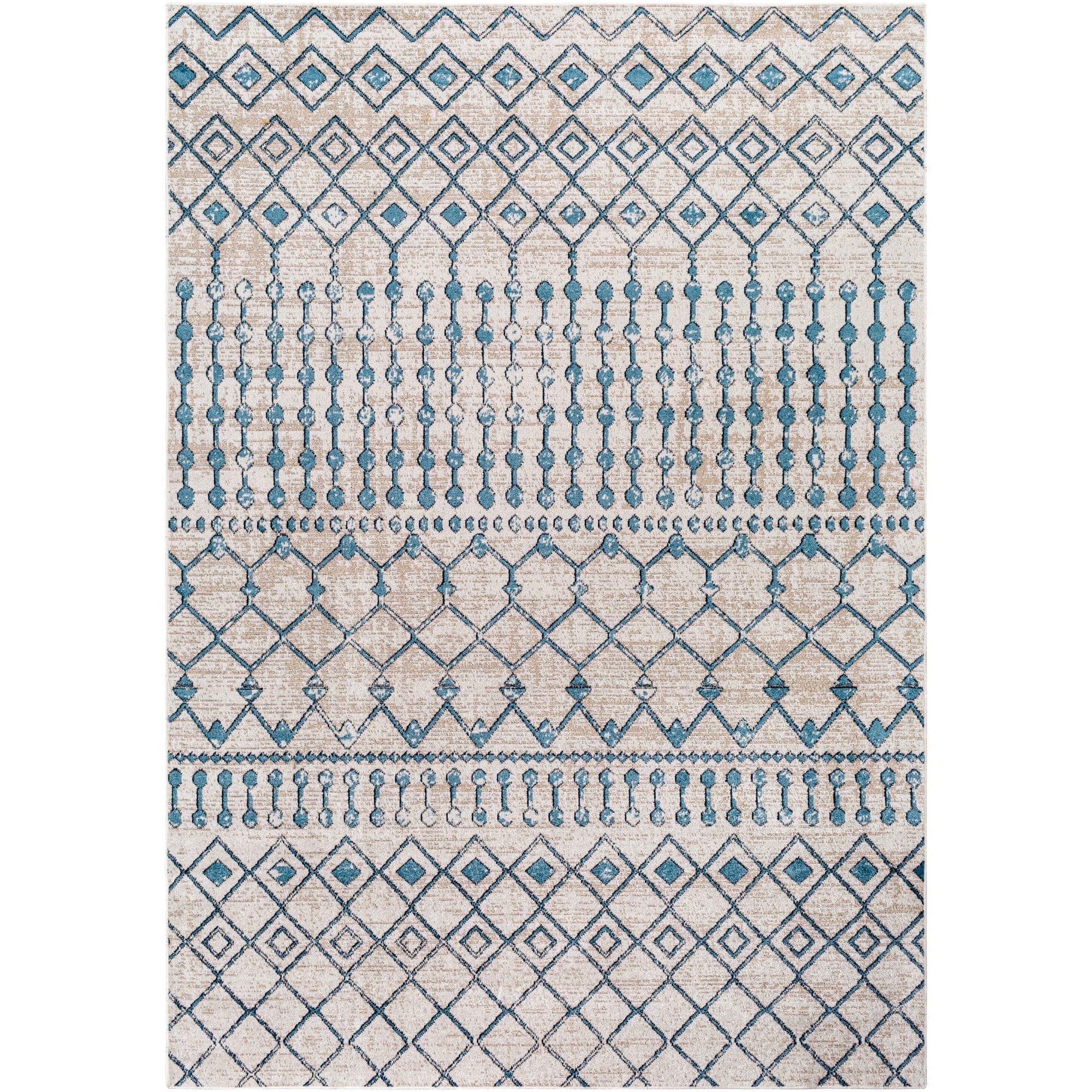 Elysian Gray Geometric 5' x 7' Reversible Washable Rug