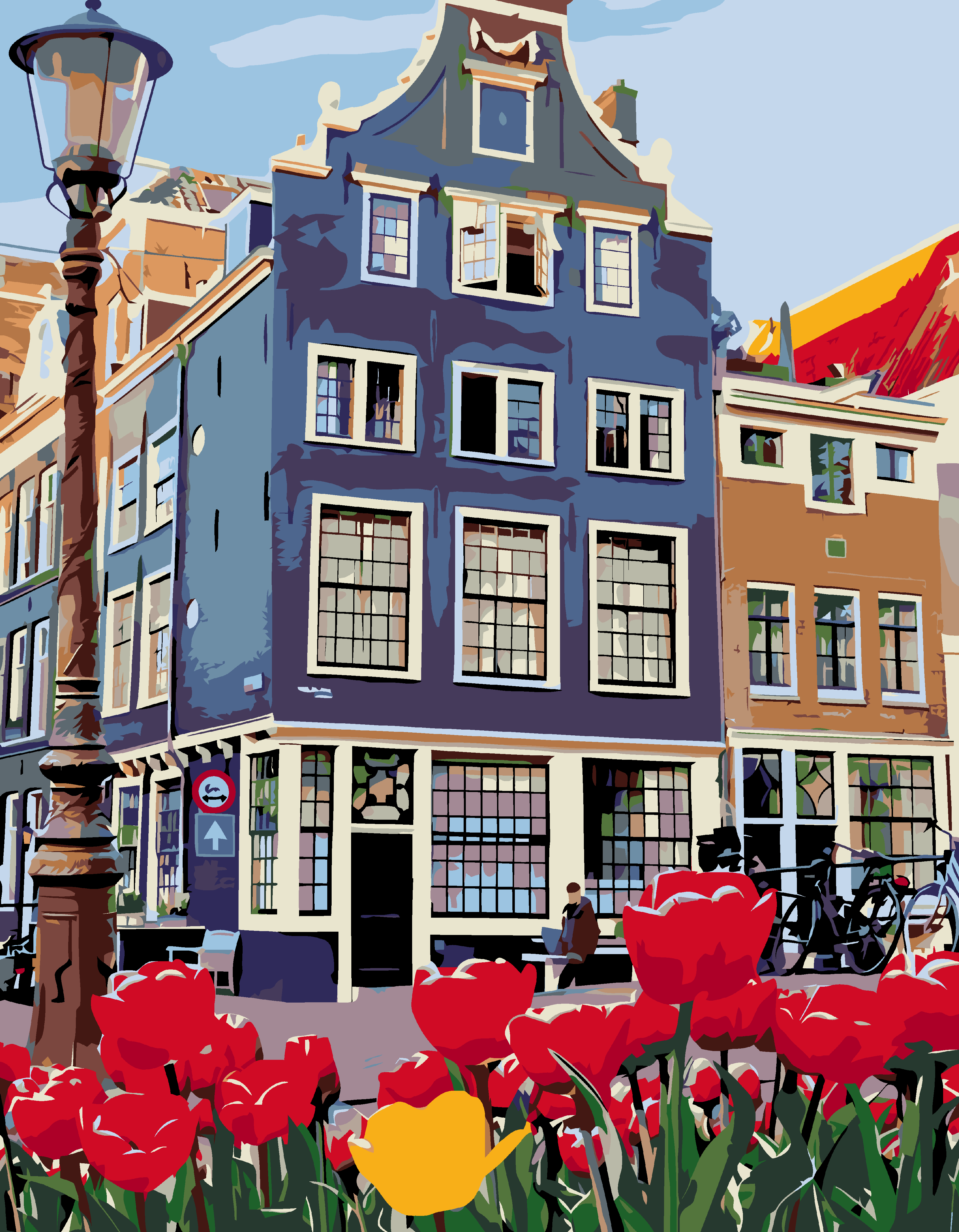 Amsterdam Street Scene DIY Paint by Numbers Kit