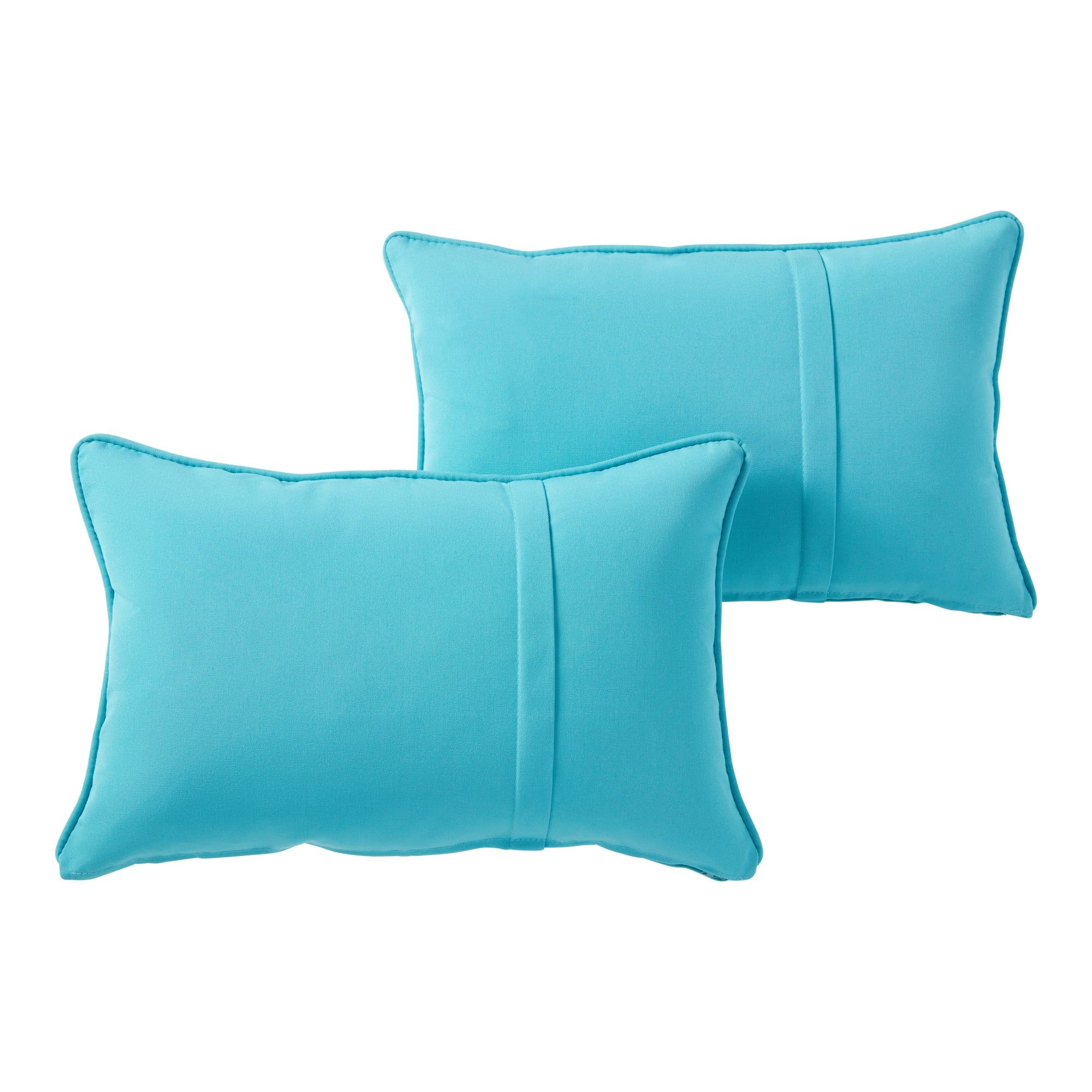 Aruba Pleated Sunbrella Fabric Outdoor Throw Pillow Set, 21"x14"