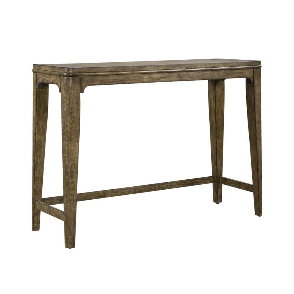 Ashford Brown Wood Console Bar Table with Storage