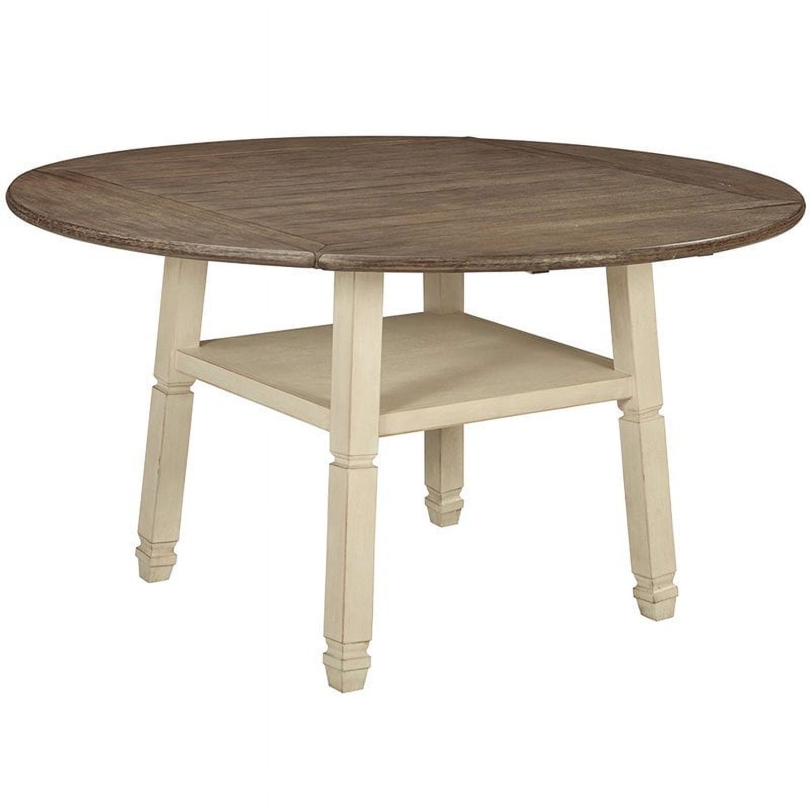 Contemporary Beige & Brown Wood Extendable Counter Height Dining Table