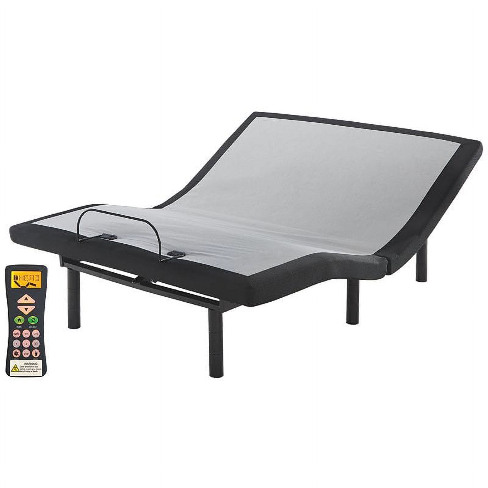 Adjustable California King Gray Metal Frame Bed with Wireless Control