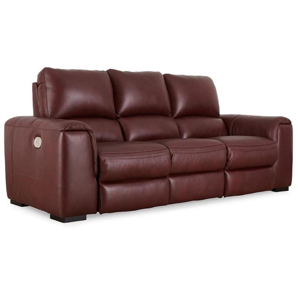 Garnet Faux Leather Power Reclining Sofa with Adjustable Headrest