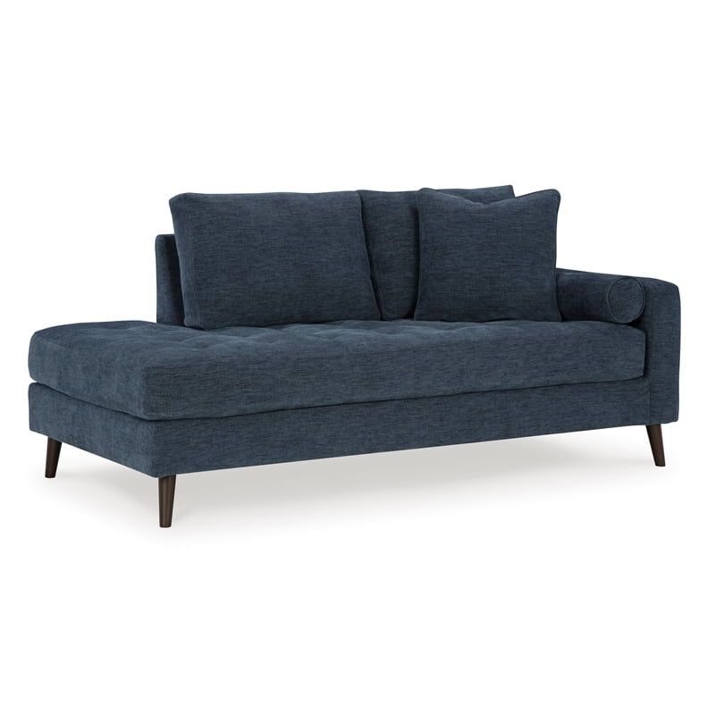 Navy Mid-Century Modern Right-Arm Facing Corner Chaise