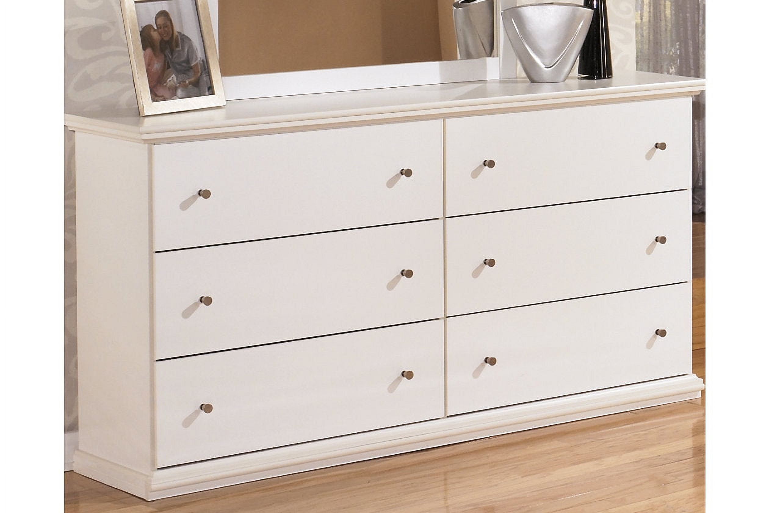 White 6-Drawer Cottage Style Double Dresser