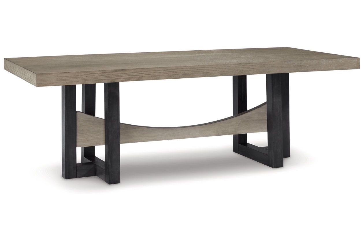 Contemporary Rectangular Black and Brown Wood Dining Table