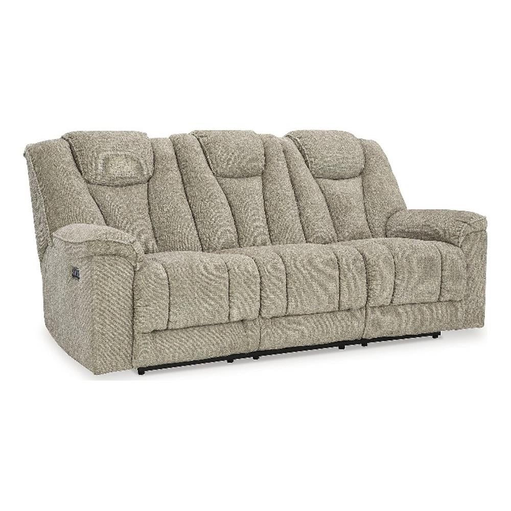 Gray Fabric Power Reclining Sofa with Pillow-top Arm