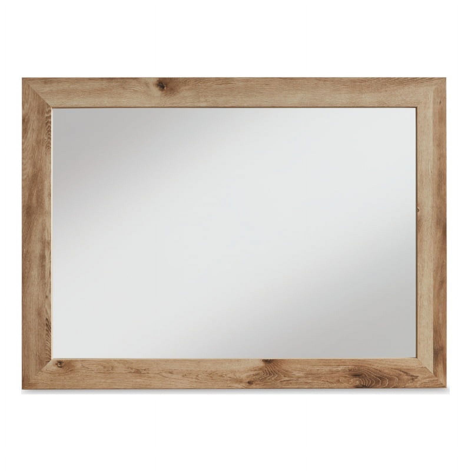 Hyanna 42" Beige Wood Rectangular Wall Mirror