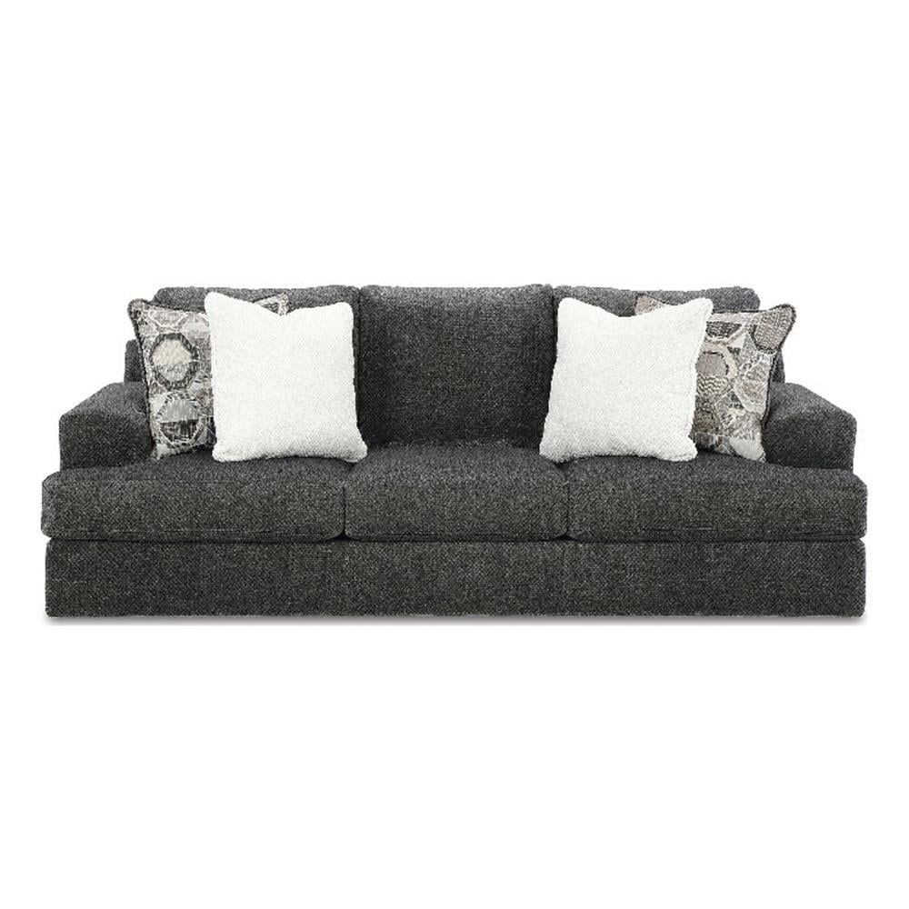 Karinne 96" Smoke Linen Stationary Sofa with Removable Cushions