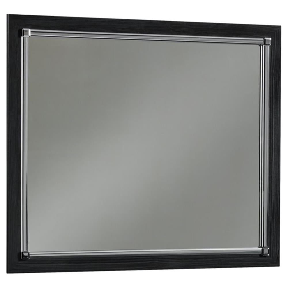 Black Rectangular Full Length Contemporary Wood Dresser Mirror